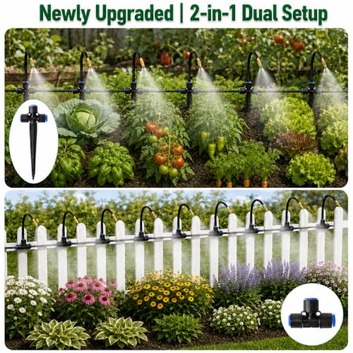 320FT Drip Irrigation System with Brass Splitter & Copper Nozzles (320FT)