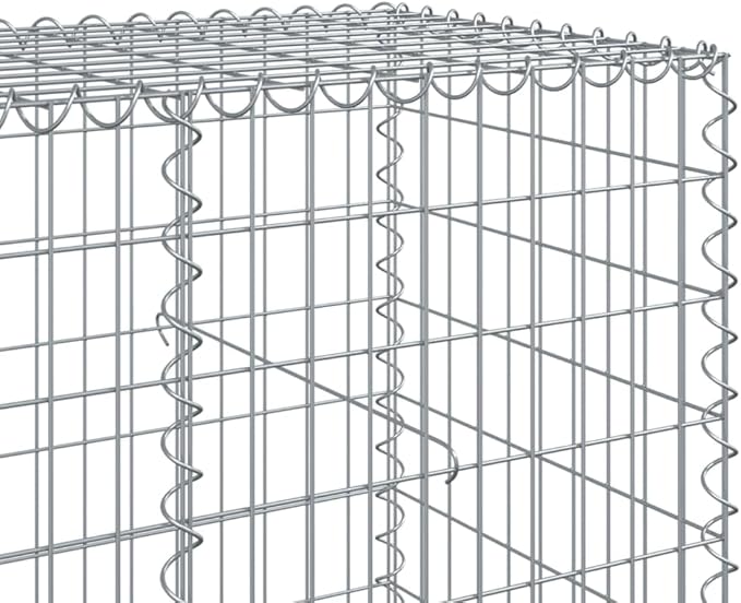 Galvanized Iron Gabion Basket with Cover 59.1"x39.4"x39.4" Outdoor Metal Planter Box for Raised Garden Bed, Landscaping, Stone Fence Wall Design