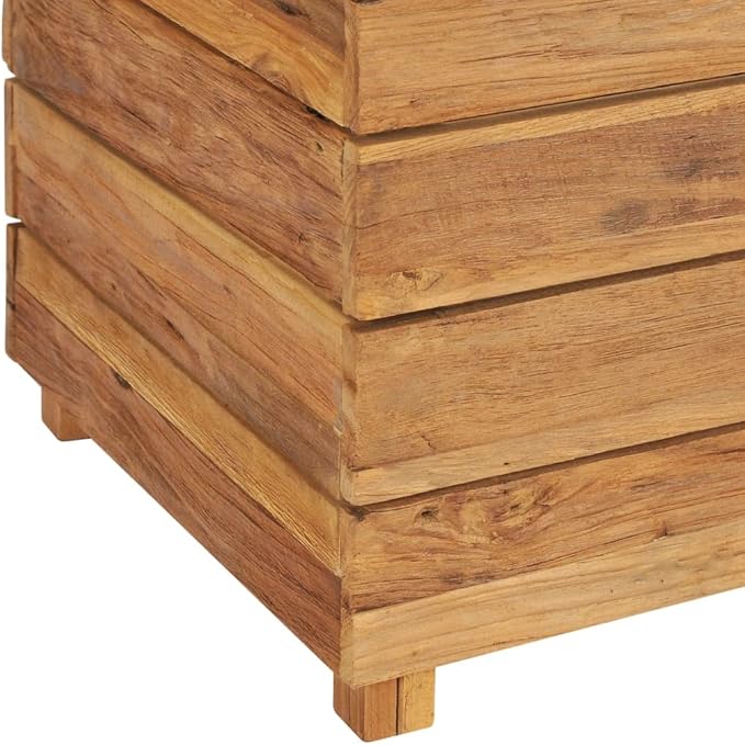 Raised Bed 59.1"x15.7"x28.3" Solid Wood Teak and Steel,Raised Garden Bed,Outdoor Planters for Flower Herb Garden