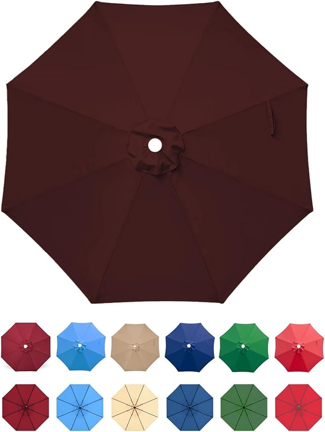 9ft Patio Umbrella Replacement Canopy Only,Outdoor Table Market Yard Umbrella Top for Outdoor Umbrella Canopy with 8 Ribs