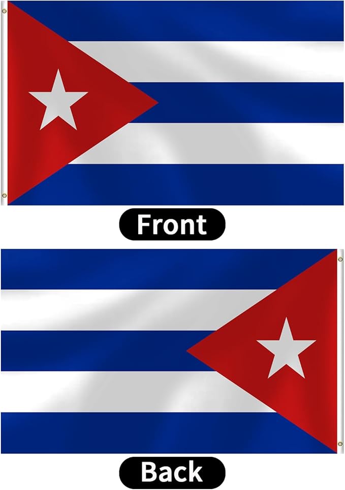 Cuban Flag 3x5 FT Heavy Duty Cuba Flag Double Stitched Vivid Color Fade Proof Outdoor Decor With Brass Grommets(Cuba)