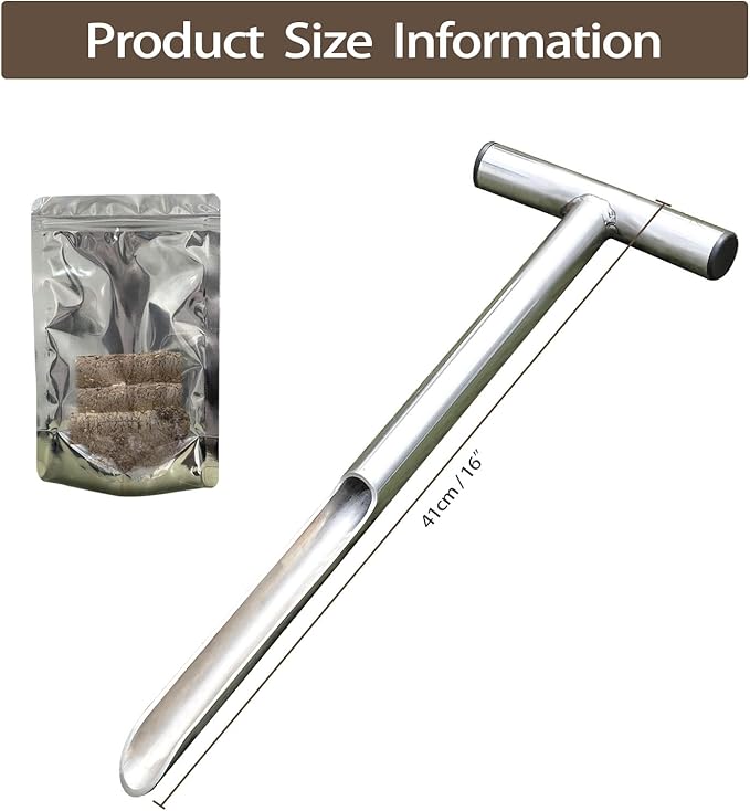 HiHydro Soil Sampler Probe Stainless Steel Tubular T-Style Handle Soil Test Kits Satisfying The Sampling Depth of Agriculture Forest(C)