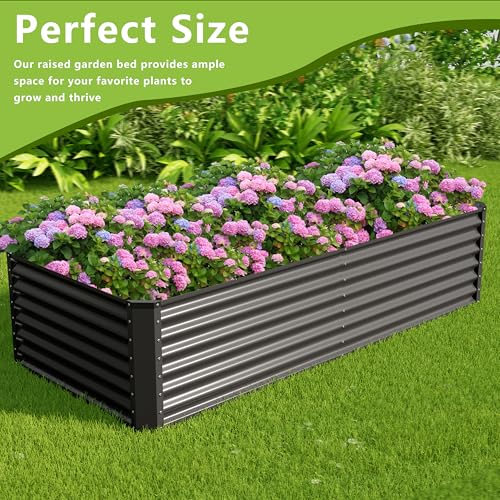 8x2x2FT Galvanized Raised Garden Bed (8x2x2 / Gray)