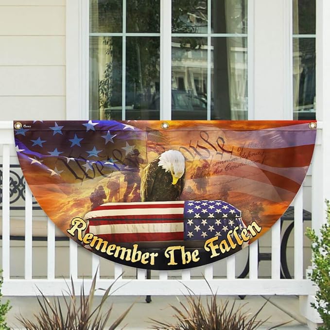 FLAGWIX American Army Veteran Flag - Non-Pleated American Fan Flag Bunting 1x3 ft - Veteran Gifts for Men Women, Patriotic 4th of July Memorial Day Decorations Outdoor for Home Garden Decor