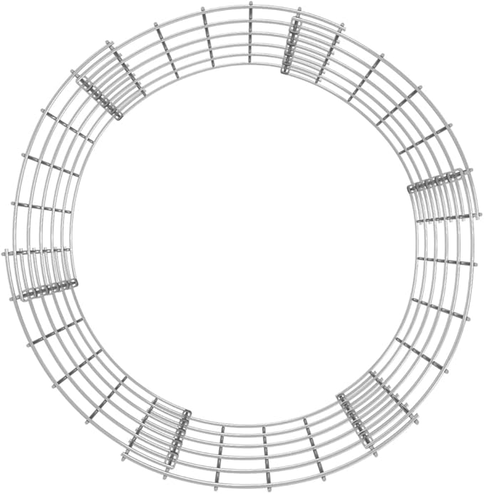 Outdoor Garden Round Gabion Basket Cage Planter Stand Patio Backyard Gabion Post Raised Bed Fencing, Circular Gabion Pole Galvanized Steel Ø19.7"x19.7"