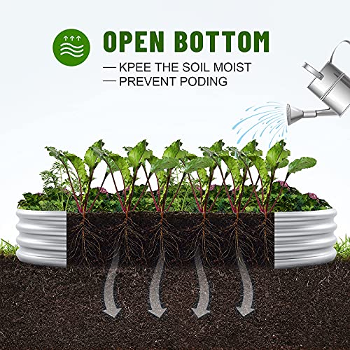 8×4×1 ft Galvanized Raised Garden Bed Kit (8×4×1ft(1pcs） / 1-silver)