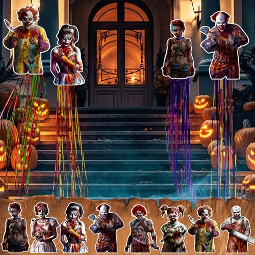 8 Pcs Zombie Halloween Hanging Decorations (Clown)