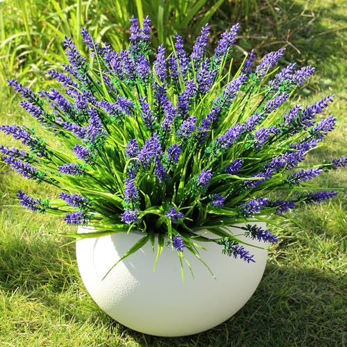 16PCS Artificial Flowers for Outdoors (Purple / 16PCS)