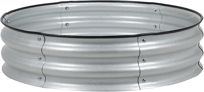 Aoodor 9" Tall 30" Metal Raised Garden Bed, Outdoor Planter Box and Raised Garden Kit for Vegetables, Flowers, Arugula and Herbs, Silver