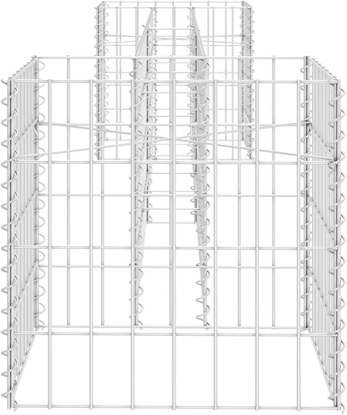 Galvanized Steel H-Shaped Gabion Planter Raised Bed,Outdoor Garden Galvanized Steel Wire Mesh Grid Stone Wall Flower Raised Bed for Vegetables Flowers Plants, 102.4"x15.7"x15.7"