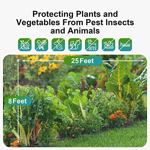 Garden Netting Bird Net 8x25Ft for Bug Protection (8'x25')