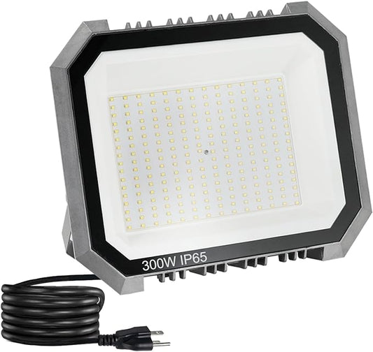 1 Pack LED Flood Lights Outdoor, 300W 30000LM Super Bright Floodlight Outside by LEDDICTIVE