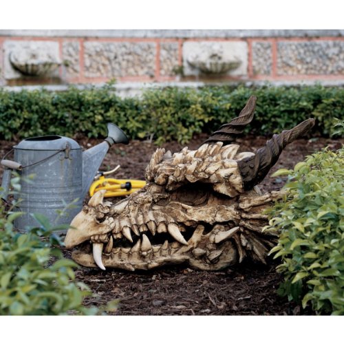 Stoker's Moors Dragon Skull Gothic Garden Statue (Moors Dragon)