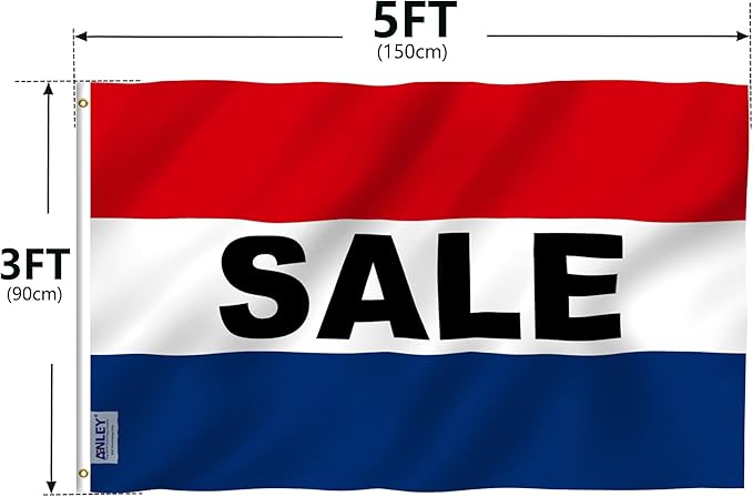 ANLEY Fly Breeze 3x5 Foot Open Flag - Vivid Color and Fade proof - Canvas Header and Double Stitched - Business Open Flags Polyester with Brass Grommets 3 X 5 Ft