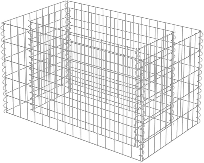 vidaXL Gabion Raised Bed Silver Galvanized Steel Medium Durable