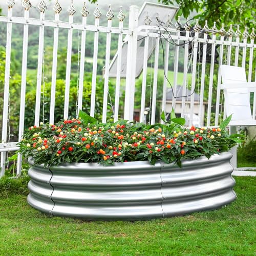 Galvanized Raised Garden Bed 2Pcs (4×4×1ft（2-Pack） / 1-silver)