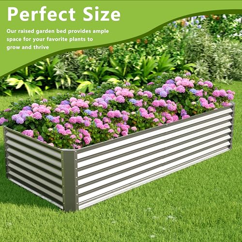 8x2x2FT Galvanized Raised Garden Bed (8x2x2 / Silver)