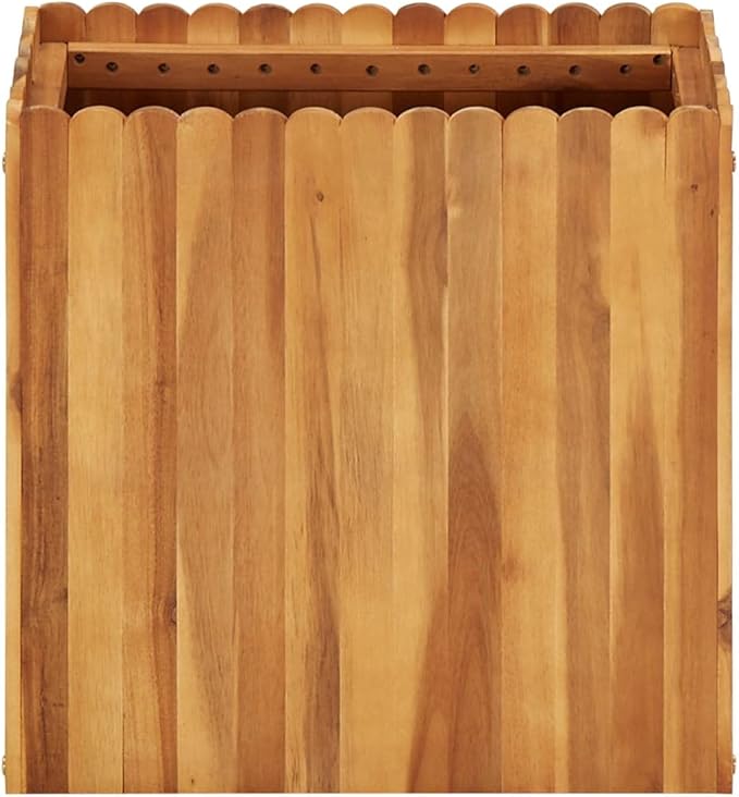Garden Raised Bed 19.6"x11.8"x19.6" Solid Acacia Wood,Raised Garden Bed,Outdoor Planters for Flower Herb Garden