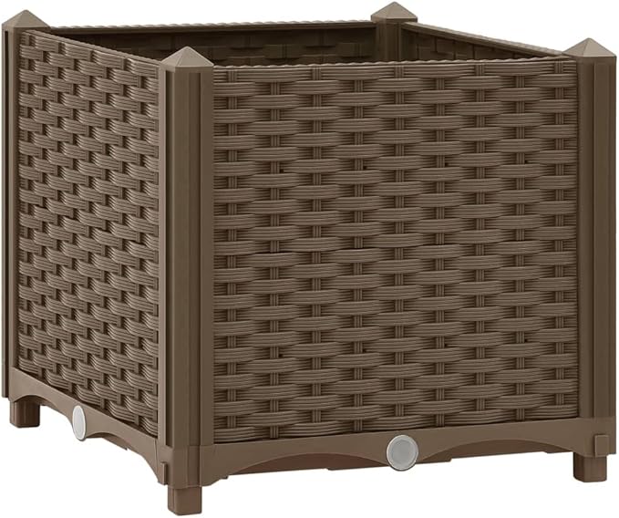 Raised Bed 15.7"x15.7"x15" Polypropylene,Raised Garden Bed,Outdoor Planters for Flower Herb Garden