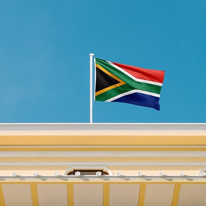 ASUNO South Africa Flag 3 × 5 Feet Polyester South African National Banner with 2 Brass Grommets Double Side Vivid Color Fade Resistant for Outside Garden Lawn Patio