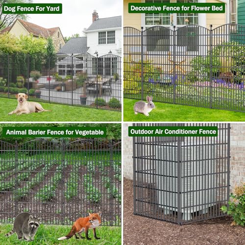 5 Panel No Dig Decorative Garden Fence 48" H x 11.4'L Outdoor Dog Barrier (48 in(H) X 11.4 ft(L))