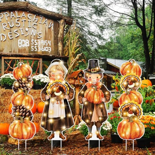 4 Pcs Fall Thanksgiving Yard Decorations Outdoor (Thanksgiving)