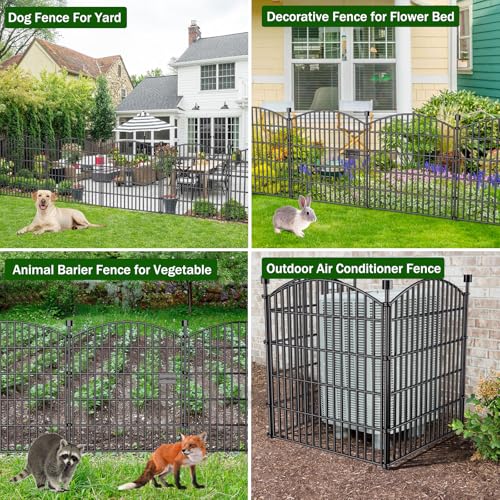 5 Panel No Dig Decorative Garden Fence with Gate 32" H x 11.8'L Dog Barrier (32 in(H) X 11.8 ft(L))