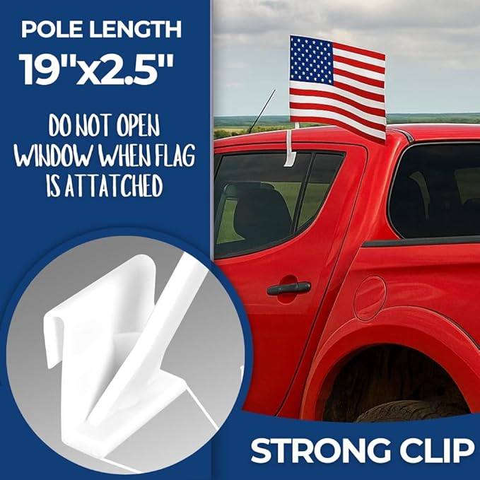 Custom Car Flag by DreamController - Personalized Flag with Your Photo, Text or Logo | Durable, Fade-Resistant, Weatherproof Window Flag for Cars, Parades, Sports & Outdoor Events - 12x17 inch
