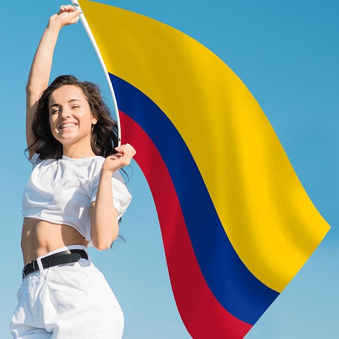Colombian Flag 3x5 FT Heavy Duty Colombia Flag Double Stitched Vivid Color Fade Proof Outdoor Decor With Brass Grommets(Colombia)
