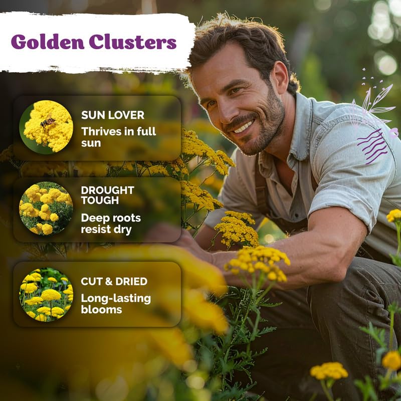14 000 Gold Yarrow Heirloom Flower Seeds