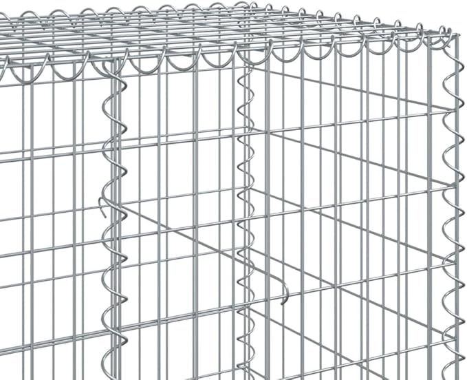 Galvanized Gabion Basket with Cover 196.9"x39.4"x39.4" Metal Raised Garden Bed Planter Box for Outdoor Landscaping, Retaining Walls & Decorative Features