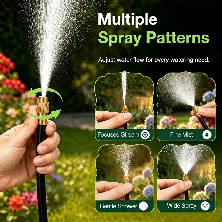 200FT Drip Irrigation System with 360° Adjustable Copper Nozzles (200FT)