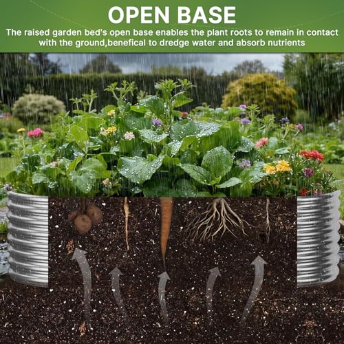 2 Pack Tall 8x4ft Galvanized Raised Garden Bed Outdoor (8x4ft)