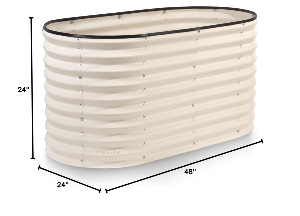 Galvanized Raised Garden Beds Outdoor (White / 4×2×2 Ft)