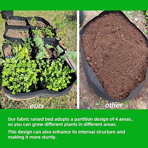Fabric Raised Garden Beds Outdoor (Square / 1 Pack 4Grids 2x2 ft)