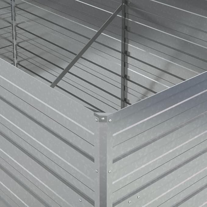Garden Beds Outdoor Planter Cages Boxes Herb Garden Raised Bed 63"x31.5"x30.3" Galvanized Steel Silver for Garden Outdoor Lawn Patio Flower Planters Metal Trough