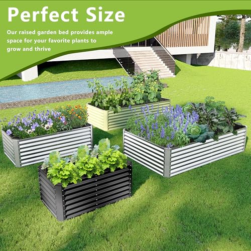 8x2x2FT Galvanized Raised Garden Bed (8x2x2 / Gray)