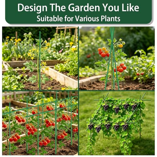 Garden Stakes 16.9Inch 20Pcs HOUNANG Adjustable Length Plant Support Stakes (16.9inch 20pcs)