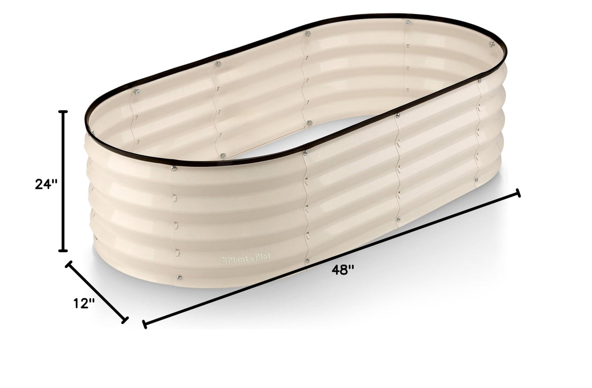 Galvanized Raised Garden Beds Outdoor (White)