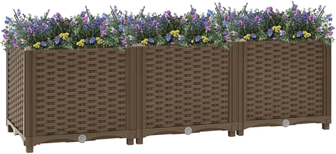 Raised Bed 47.2"x15.7"x15" Polypropylene,Raised Garden Bed,Outdoor Planters for Flower Herb Garden