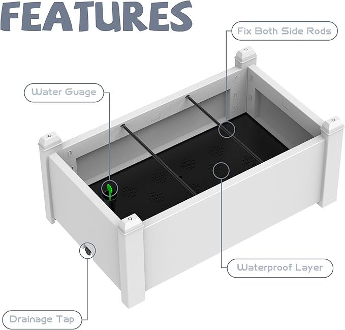 Vixzen Raised Garden Bed Outdoor,Reinforced Large Planter Box with Wheels & Storage Shelf,Mobile Planter Bed Box for Backyard, Patio, Balcony (Gray, 30.04 * 17.72 * 12.6)