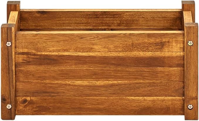 Outdoor Garden Raised Planter Box, Backyard Patio Planter Raised Beds for Flowers, Herbs, Fruits Garden Raised Bed Acacia Wood 19.7"x9.8"x9.8" [Lightning Shipping]