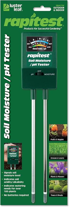 Luster Leaf 1817 Rapitest Soil pH/Moisture Tester, Black