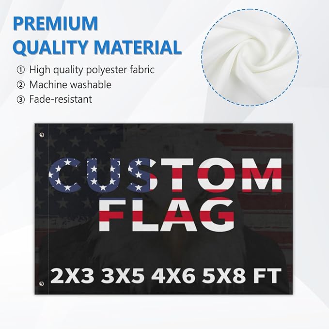 Custom Flag 3x5 Ft Double Sided for Outdoors - Design Your Logo/Photo/Picture/Text - Personalized Flags Room Wall Decoration - Customized Flags Gift for Outside Indoor