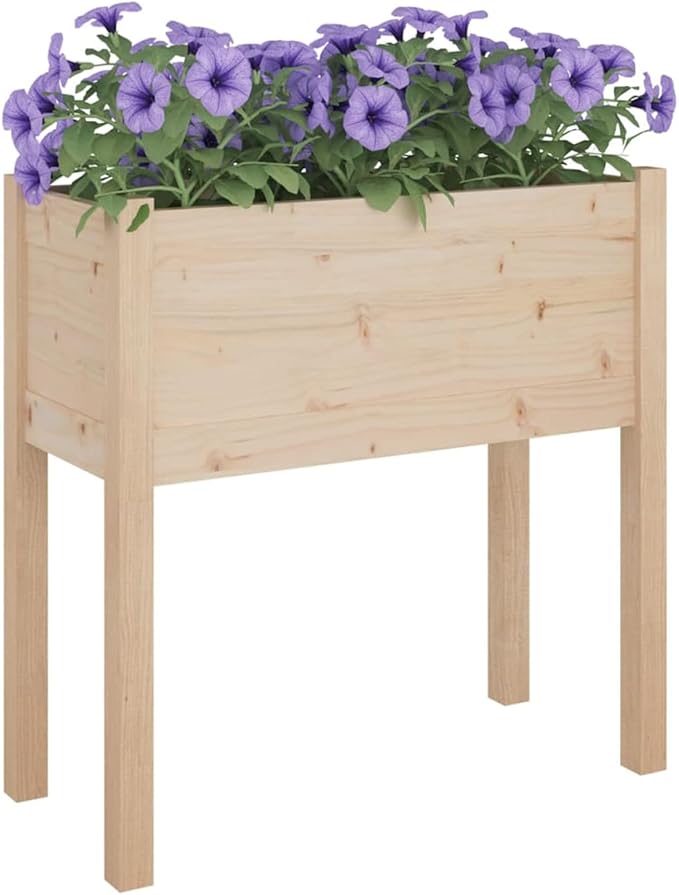 Raised Bed Wood, Raised Beds for Garden, Wooden Raised Bed Planter, Raised Bed Wood Brown, Herb Bed, Wood, Flower Box, Flower Box, Flower Tub, Garden Planter, 70 x 31 x 70 cm