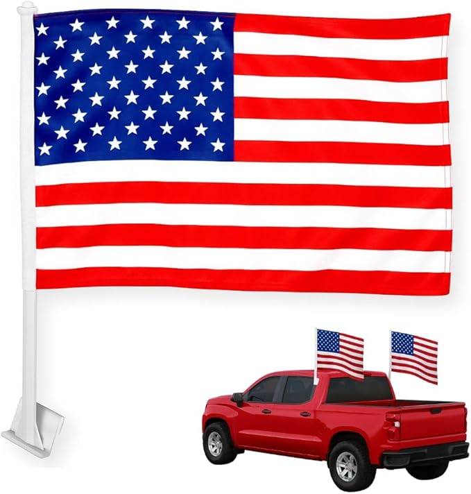 Custom Car Flag by DreamController - Personalized Flag with Your Photo, Text or Logo | Durable, Fade-Resistant, Weatherproof Window Flag for Cars, Parades, Sports & Outdoor Events - 12x17 inch