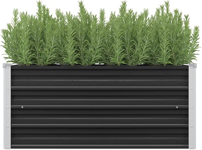 Garden Raised Bed Anthracite 39.4"x15.7"x17.7" Galvanized Steel,Raised Garden Bed,Outdoor Planters for Flower Herb Garden