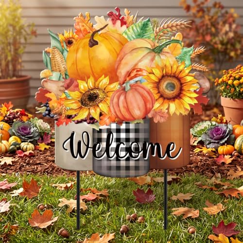 Fall Metal Stakes Yard Decor (Classic)