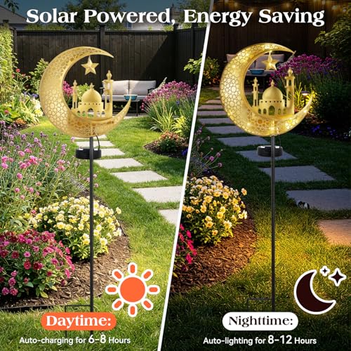2Pcs Ramadan Solar Lights (Gold A)