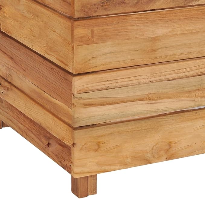 Raised Bed 59.1"x15.7"x15" Solid Wood Teak and Steel,Raised Garden Bed,Outdoor Planters for Flower Herb Garden